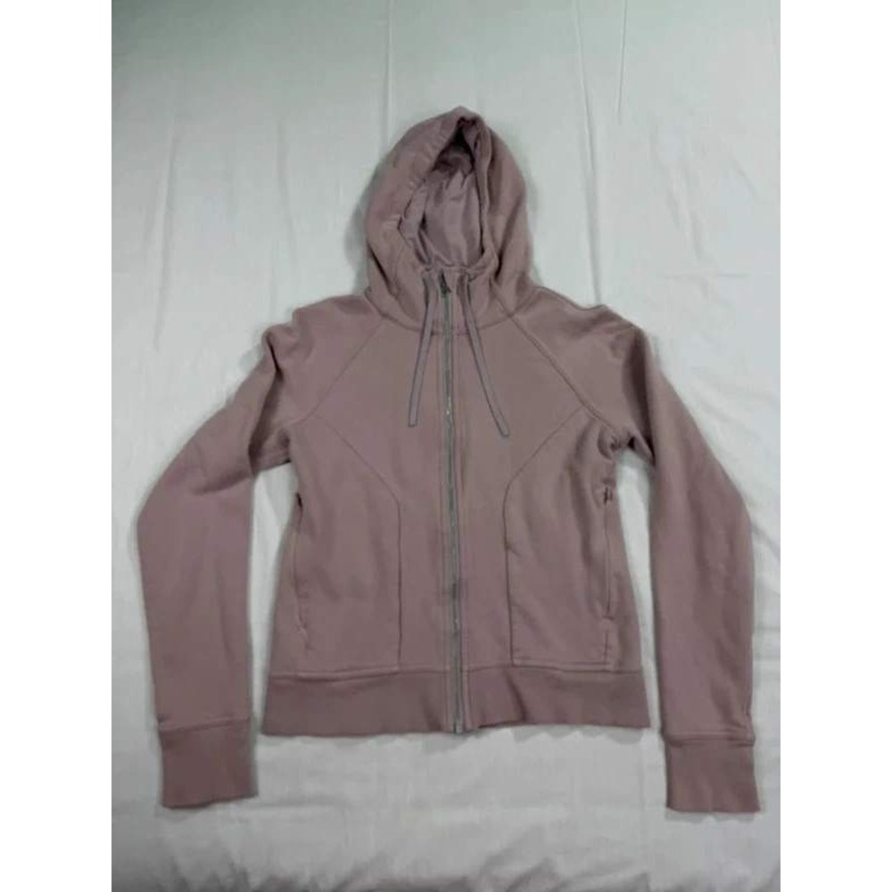 Lululemon Scuba Full Zip Hoodie Women's Size 6 Mauve Pink Thumbholes Fleece